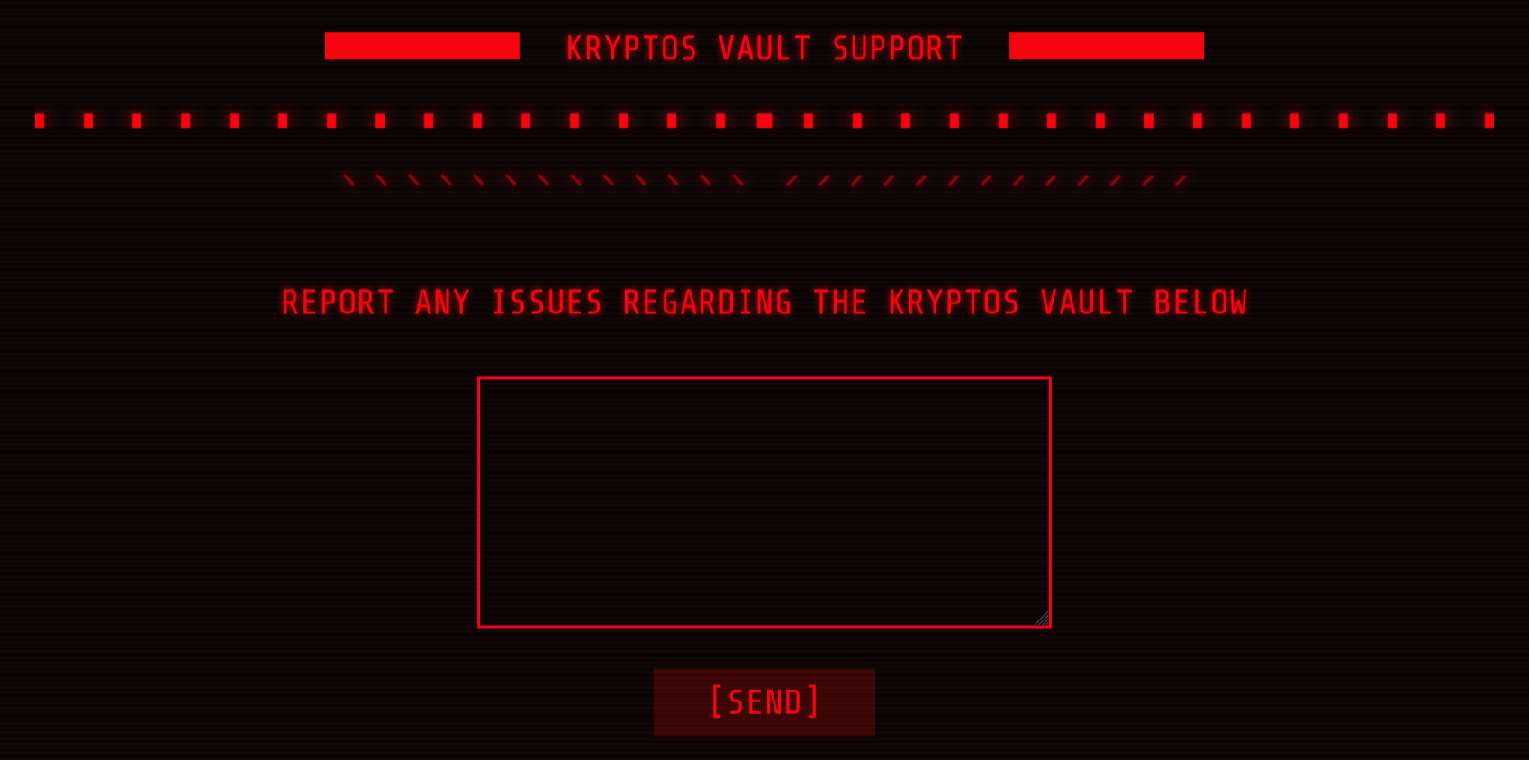 Kryptos vault support’s ticket submission form