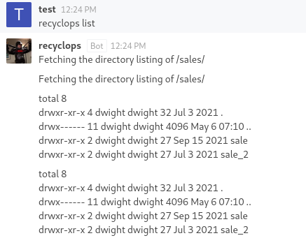 Testing how the bot’s list command works